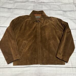 Structure Urban Wear Mens Size Large Leather Jacket Full Zip Brown